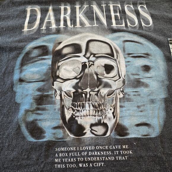 NWT Unisex Social Collision Oversized Black Darkness Graphic Tee Size S - Picture 2 of 7